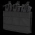 The Condor M4 Mag Insert is a black nylon tactical pouch that holds three rifle magazines, secured by elastic cords with pull tabs.